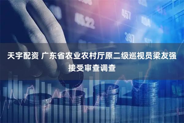 天宇配资 广东省农业农村厅原二级巡视员梁友强接受审查调查