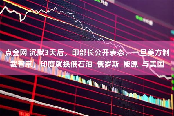 点金网 沉默3天后,印部长公开表态,一旦美方制裁普京,印度就换俄石油_俄罗斯_能源_与美国